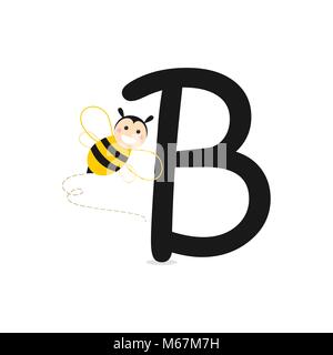 L'alphabet. B de l'Abeille. Télévision vector illustration Illustration de Vecteur