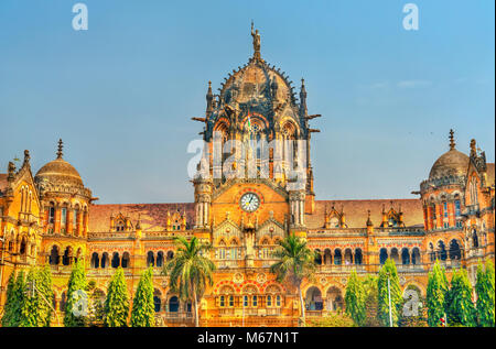 Maharaj Chhatrapati Shivaji Terminus, site du patrimoine mondial de l'UNESCO à Mumbai, Inde Banque D'Images