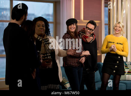 Ce matin les présentateurs (de gauche à droite) Rylan Clark-Neal, Bryony Blake (ombre), Alison Hammond, Lisa Snowdon, Gok Wan et d'Holly Willoughby lors d'un photocall à l'ITV Studios, Southbank, Londres. Banque D'Images