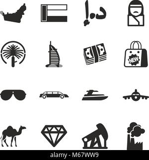 Emirats Arabes Unis Icons Illustration de Vecteur