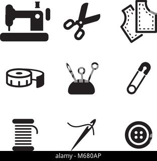 Atelier de couture Icons Illustration de Vecteur