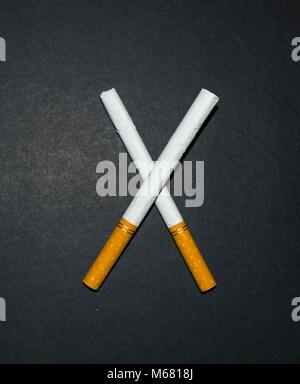 Le cancer du poumon cigarette études brochure slogan, Nice et les images significatives pour l'abandon du tabac Banque D'Images