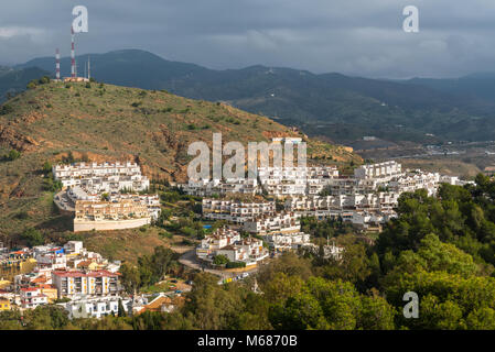 Malaga, Espagne - décembre 7, 2016 : Vue aérienne de Malaga campagne environnante avant la pluie, Andalousie, espagne. Banque D'Images