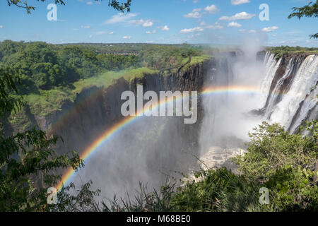 Victoria Falls - vue grand angle Banque D'Images