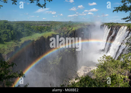 Victoria Falls - vue grand angle Banque D'Images