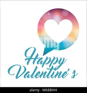 Happy valentines lettrage écriture amour coeur en bulle vector illustration Illustration de Vecteur