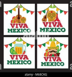 Viva Mexico carte traditionnelle Illustration de Vecteur