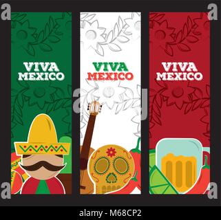 Viva Mexico carte traditionnelle Illustration de Vecteur