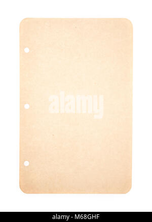 Vintage morceau de papier blanc sur un fond blanc Banque D'Images