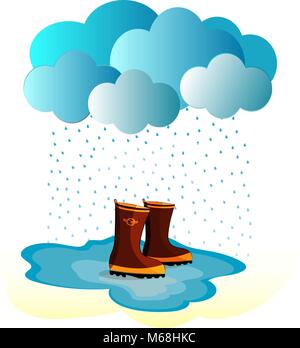 Temps de pluie vector illustration sur fond blanc Illustration de Vecteur