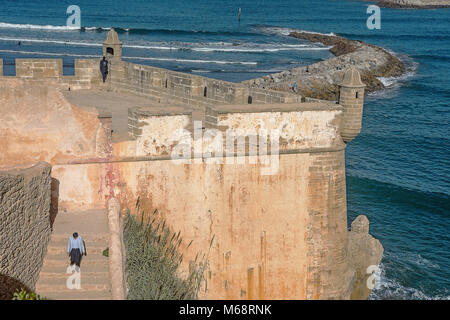 Kasbah des Udayas et l'Océan atlantique, Rabat. Maroc Banque D'Images