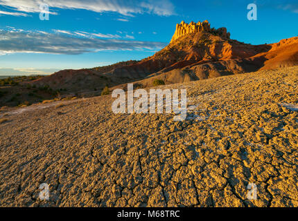 Lever du soleil, la bentonite Hills, Circle Cliffs, Grand Staircase-Escalante National Monument (Utah) Banque D'Images