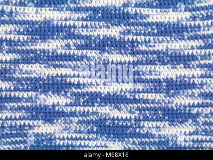 Fond textile en bleu et blanc - crochet vagues de l'eau Banque D'Images