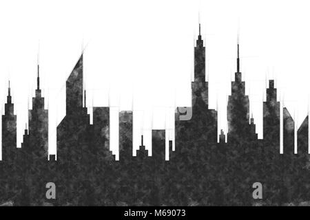 Des bâtiments de la ville moderne et gratte-ciel croquis Banque D'Images