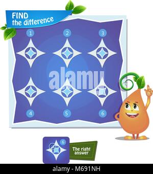 Jeu éducatif pour les enfants. développement de la logique, l'IQ. Trouvez la différence jeu de tâches Illustration de Vecteur