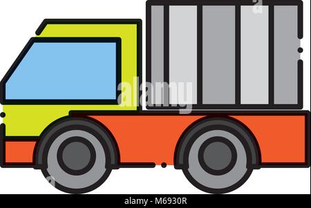 Une ligne pointillée chariot de transport en véhicule de livraison d'entreprise Illustration de Vecteur