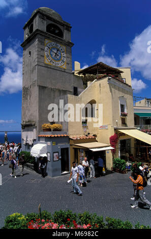 La ville de Capri, au clocher Piazetta, l'île de Capri, Italie, Europe Banque D'Images