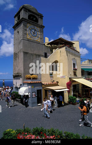 La ville de Capri, au clocher Piazetta, l'île de Capri, Italie, Europe Banque D'Images