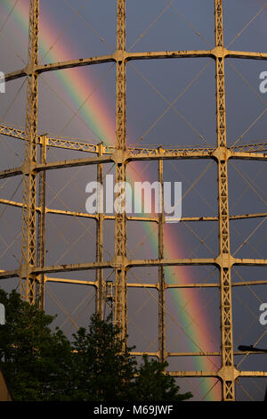 Gazomètres, Hornsey gazomètres, Wood Green, Londres désaffectés Banque D'Images