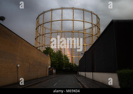 Gazomètres, Hornsey gazomètres, Wood Green, Londres désaffectés Banque D'Images