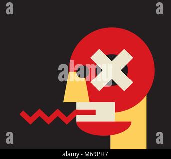 Discours constructif talking head style constructiviste Illustration de Vecteur