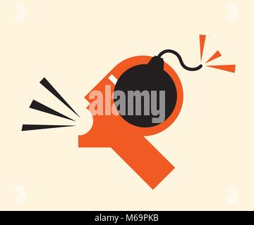 Souffler de l'idée explosive - homme qui crie Illustration de Vecteur