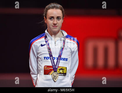 Birmingham, UK. 1er mars 2018. Au cours de championnats du monde en salle à Birmingham Arena le Jeudi, 01 mars 2018. BIRMINGHAM ENGLAND. Credit : Crédit : Wu G Taka Taka Wu/Alamy Live News Banque D'Images