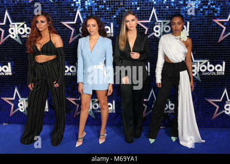 Londres, Royaume-Uni. 1er mars 2018. Petit Mix, intangible States Nelson, Jade Thirlwall, Perrie Edwards, Leigh-Anne Pinnock assiste à la remise des prix à l'échelle mondiale, une nouvelle marque d'une remise de prix organisée par Global, le groupe de Media & Entertainment à Eventim Apollo Hammersmith, Londres, Royaume-Uni 01 mars 2018, photo de Richard Goldschmidt : Riche de crédit Gold/Alamy Live News Banque D'Images