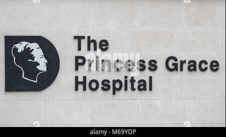 Londres, Royaume-Uni. 1er mars 2018. Météo France : Le Centre Hospitalier Princesse Grace dans Marylebone Road, City of London, Londres, Angleterre le 1 mars 2018. Photo par Andy Rowland. Crédit : Andrew Rowland/Alamy Live News Banque D'Images