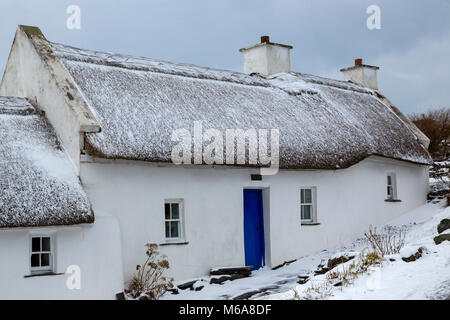 Emma tempête de neige apporte à Valentia Island, dans le comté de Kerry, Irlande pour la première fois en 8 ans. Banque D'Images