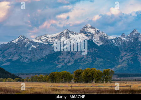 Parc National de Grand Teton, Wyoming après le lever du soleil Banque D'Images