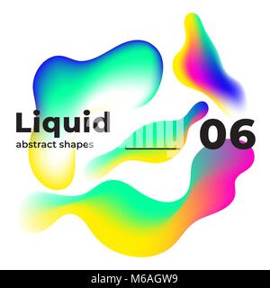 Vecteur liquide formes colorées de l'encre multicolore Illustration de Vecteur