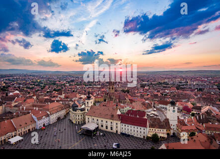 Panorama de Sibiu en Transylvanie, Roumanie Banque D'Images