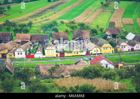 Village traditionnels Saxons de Transylvanie, Roumanie Banque D'Images