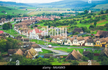 Village traditionnels Saxons de Transylvanie, Roumanie Banque D'Images