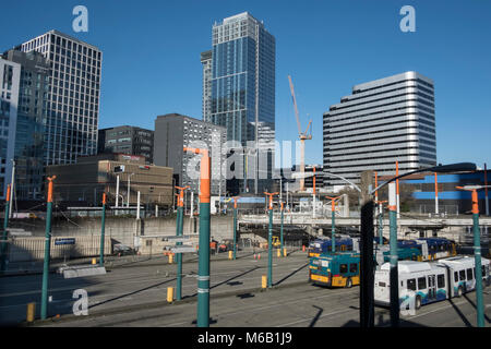 Terminal de bus, le centre-ville de Seattle, Washington, USA Banque D'Images