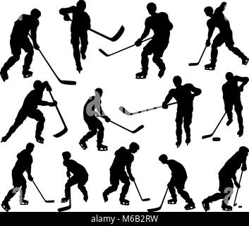 Sports Hockey Silhouettes Illustration de Vecteur