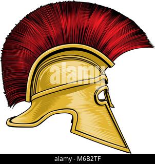 Grec ancien guerrier spartiate Gladiateur Casque Illustration de Vecteur