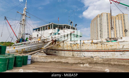 Vieux port de Jakarta, Java, Indonésie Banque D'Images