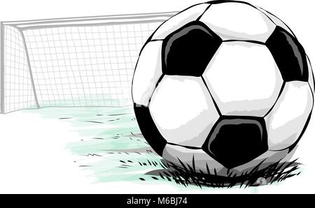 Ballon de soccer but Illustration de Vecteur