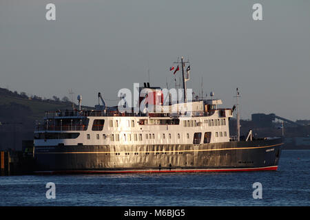 Le navire de croisière de luxe MV Hebridean Princess à Largs sur le Firth of Clyde. Banque D'Images