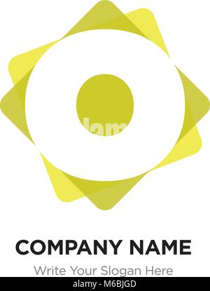 Résumé lettre o logo design modèle. blanc icône sur fond jaune. Illustration de Vecteur