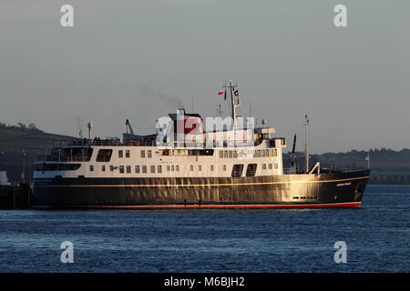 Le navire de croisière de luxe MV Hebridean Princess à Largs sur le Firth of Clyde. Banque D'Images