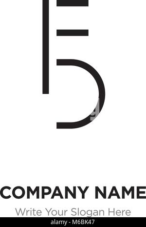 Résumé lettre BF,FB modèle de conception de logo, Alphabet noir lettres initiales Nom de l'entreprise concept. Télévision ligne mince segments reliés les uns aux autres Illustration de Vecteur
