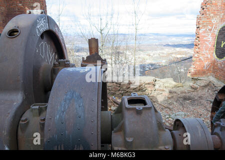 Mont Beacon Incline Railway a été détruit par un incendie en 1983 Banque D'Images