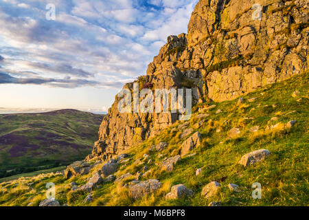 Housey Harthope Crags dans la vallée, Northumberland, England Banque D'Images