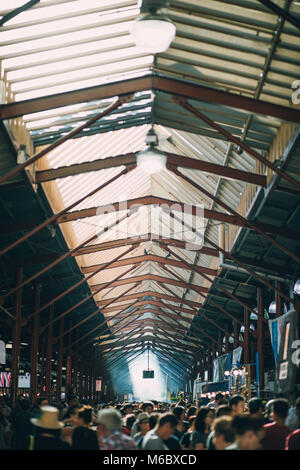 High angle shot du marché Queen Victoria en Australie. C'est une longue journée d'été. Banque D'Images