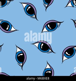 Résumé transparente motif dessiné à la main, les yeux background Illustration de Vecteur