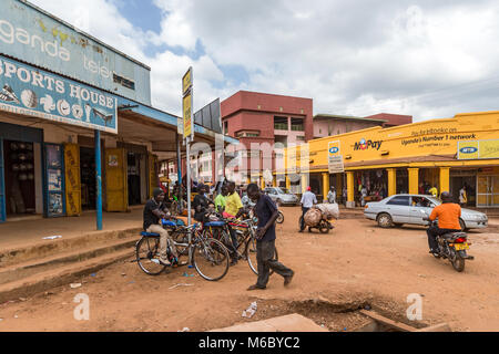 Village d'Hoima, en route de Murchisons falls National Park à Kimbale National Park Afrique du sud-ouest de l'Ouganda Banque D'Images