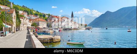 Perast paysage panoramique vue, baie de Kotor, Monténégro Banque D'Images